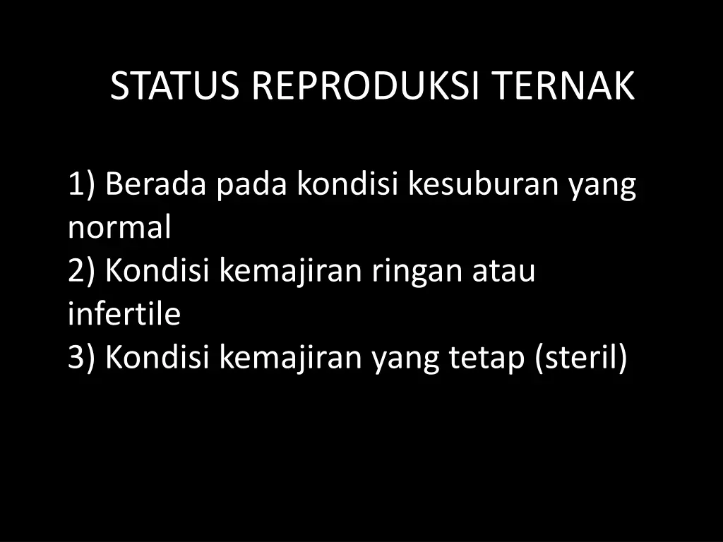 status reproduksi ternak