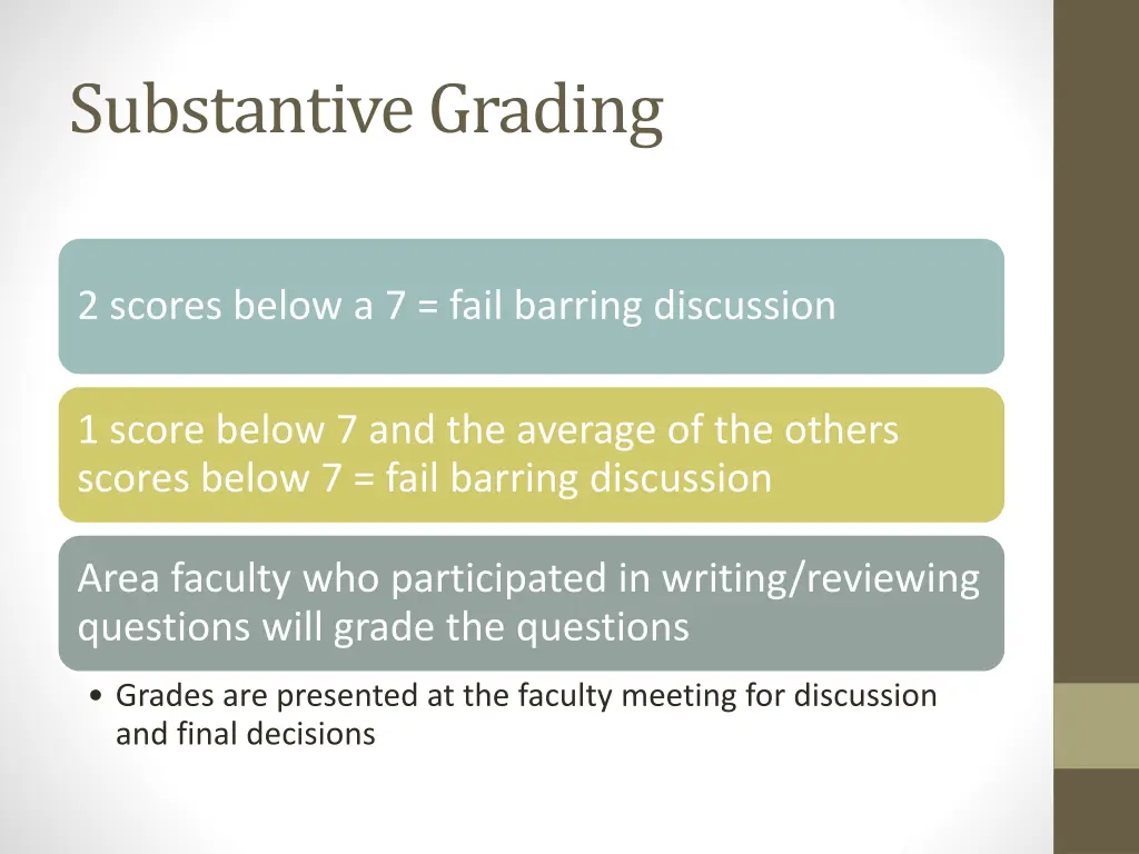 substantive grading