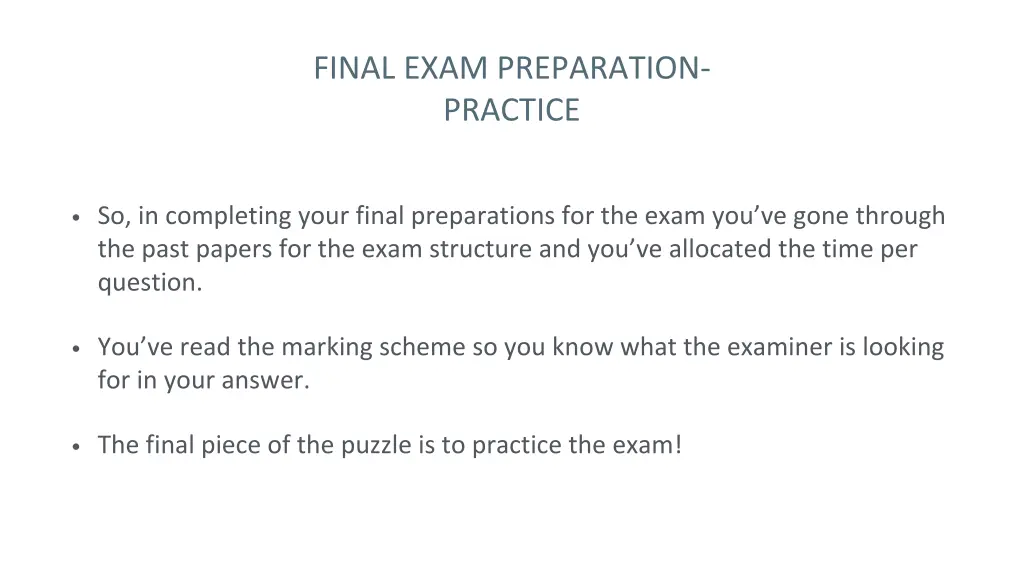 final exam preparation practice