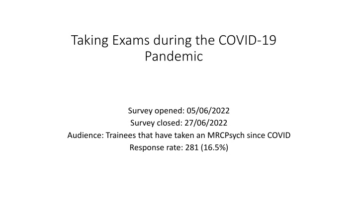 taking exams during the covid 19 pandemic