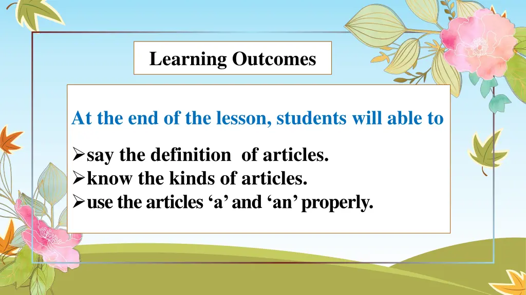 learning outcomes