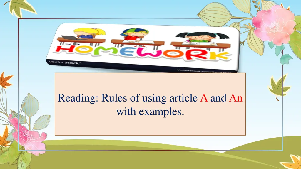 reading rules of using article a and an with