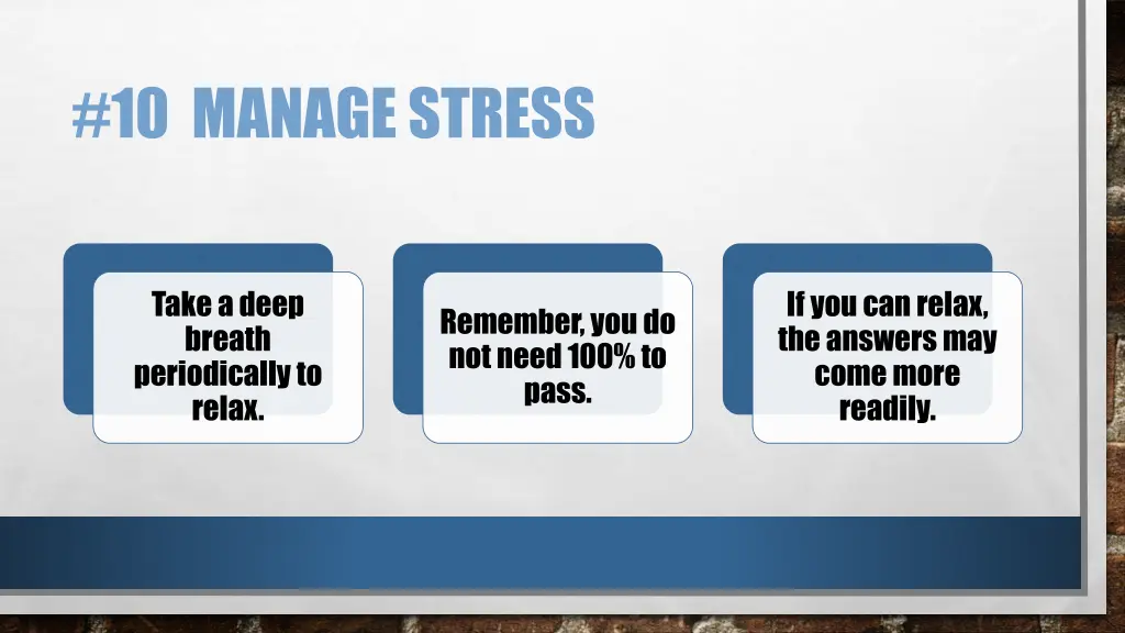 10 manage stress