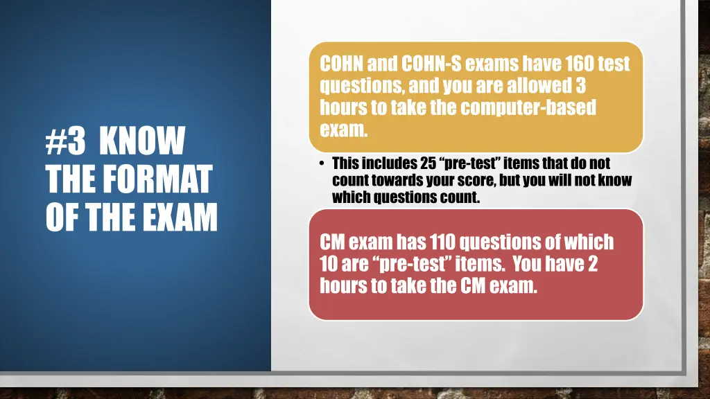 cohn and cohn s exams have 160 test questions