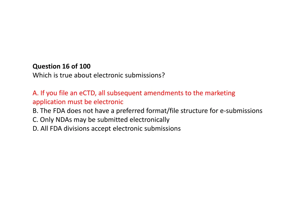 question 16 of 100 which is true about electronic