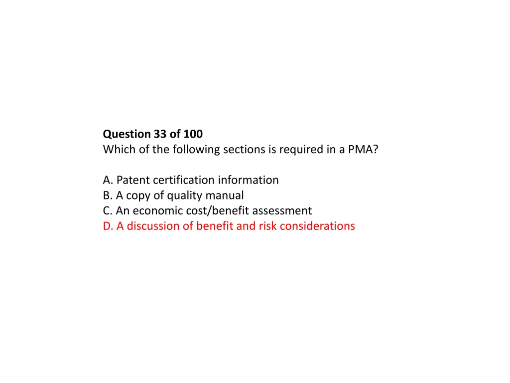 question 33 of 100 which of the following