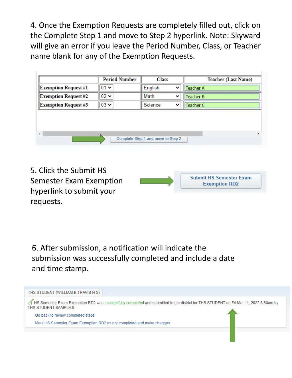 4 once the exemption requests are completely