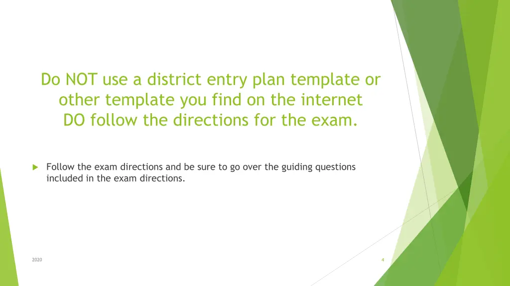 do not use a district entry plan template