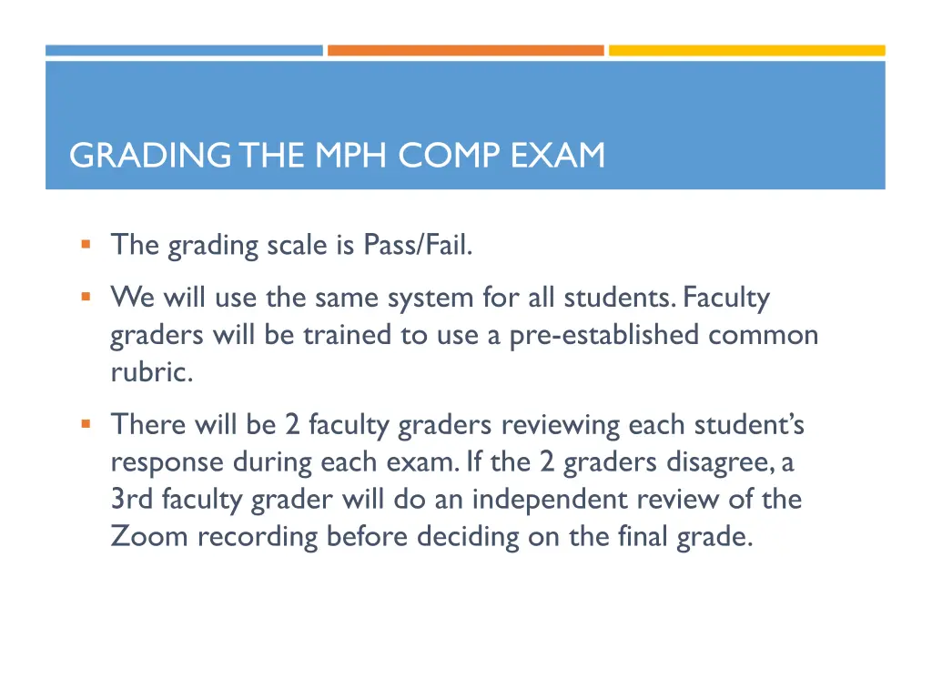 grading the mph comp exam