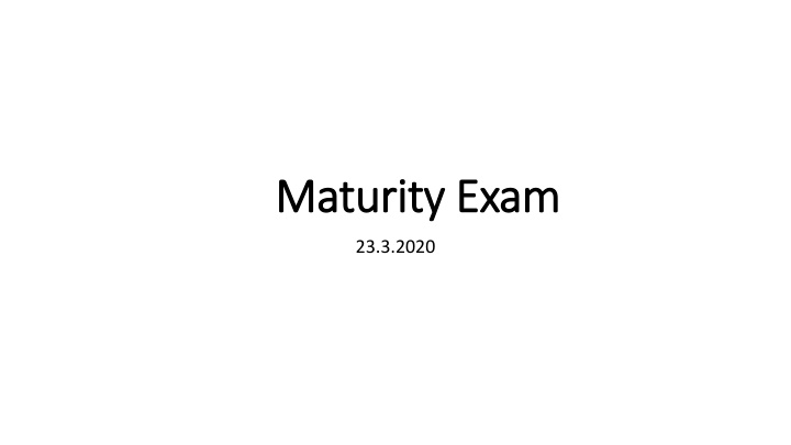 maturity maturity exam