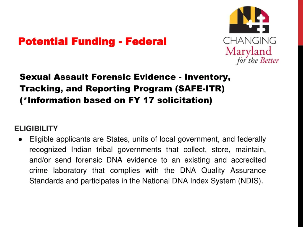 potential funding potential funding federal 5