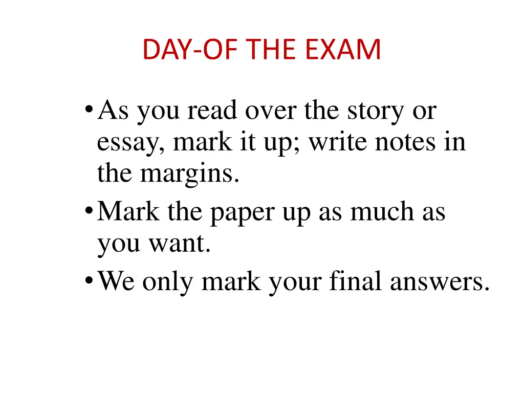 day of the exam 2