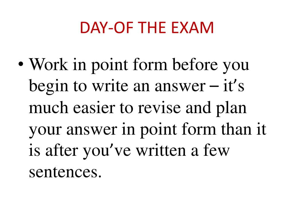 day of the exam 4