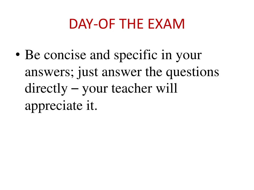 day of the exam 5