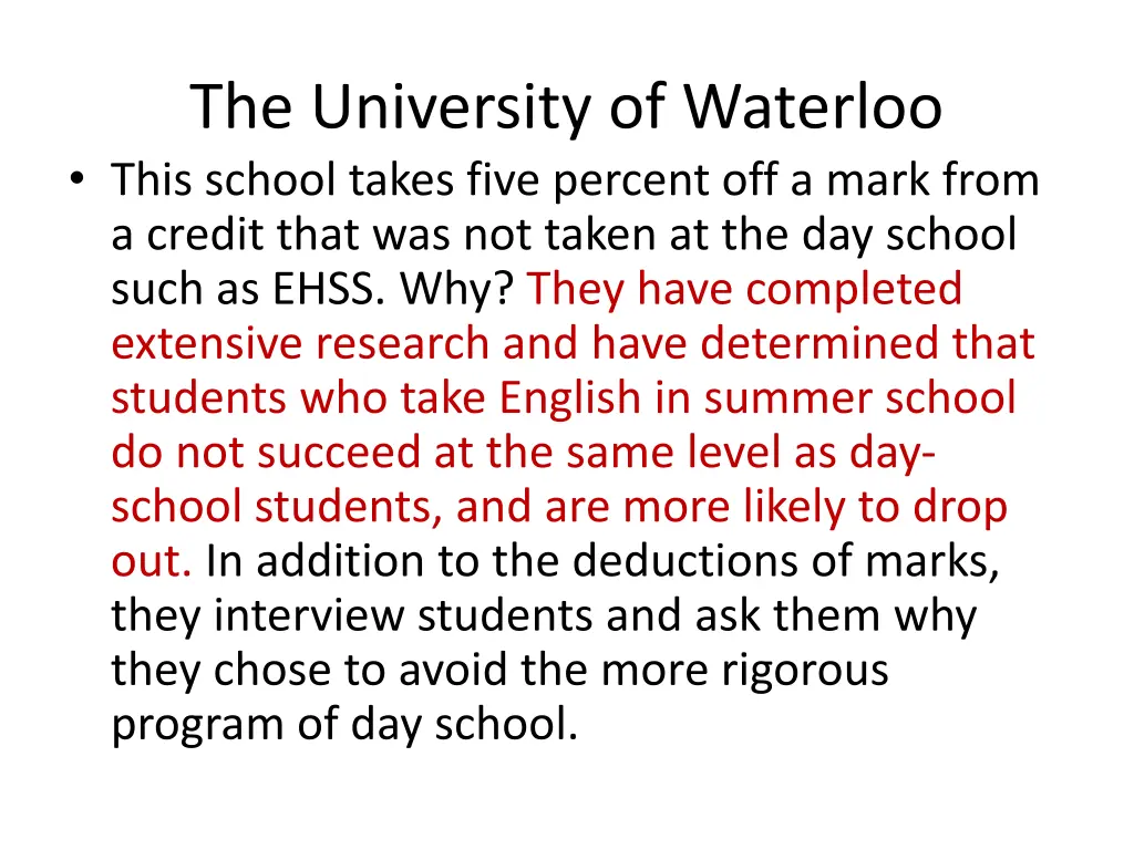 the university of waterloo this school takes five