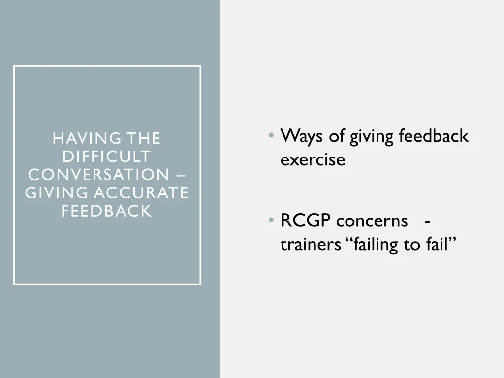 ways of giving feedback exercise