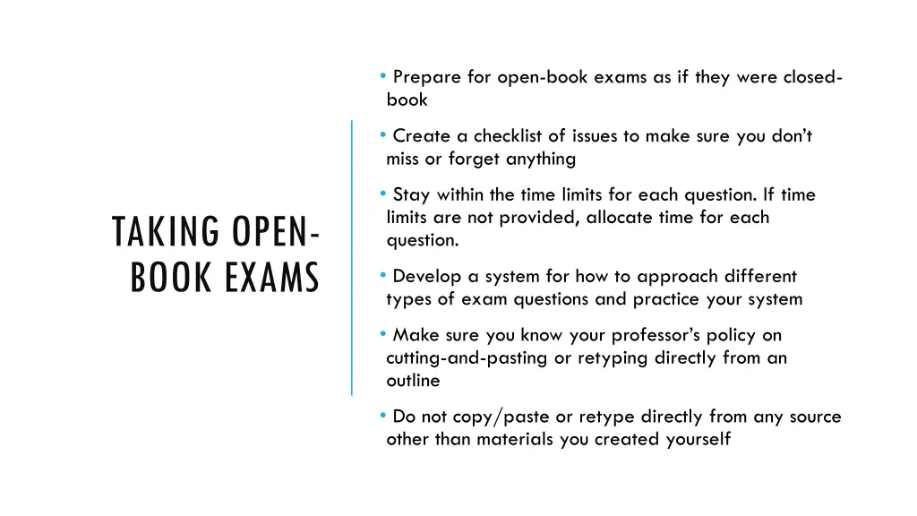 prepare for open book exams as if they were