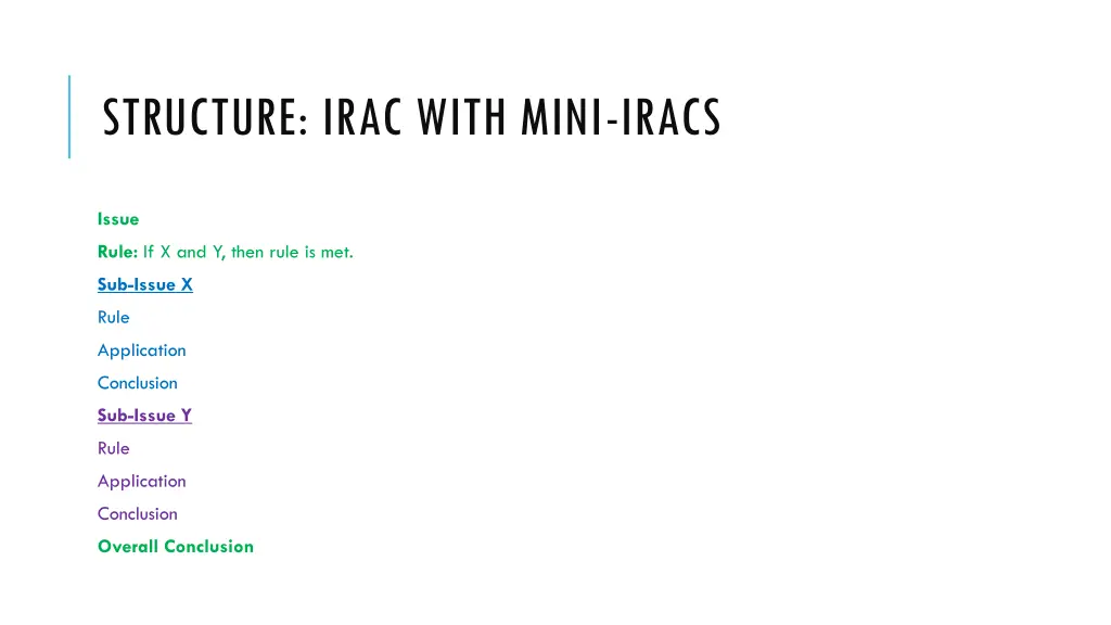 structure irac with mini iracs