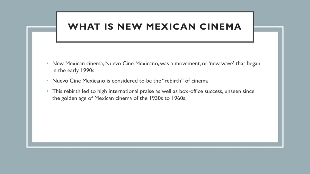 what is new mexican cinema