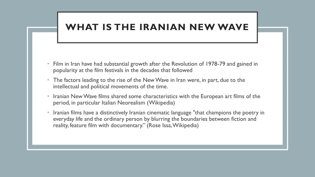 what is the iranian new wave