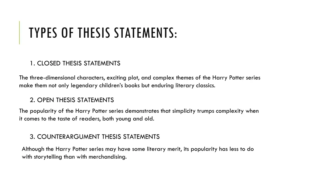 types of thesis statements