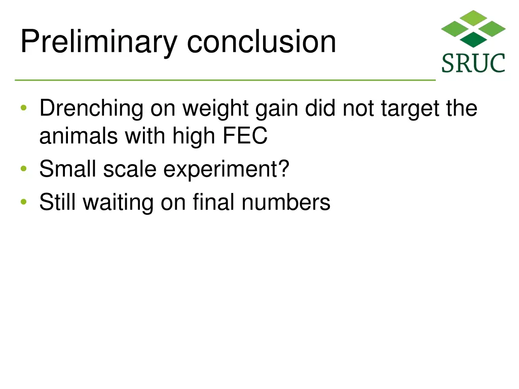 preliminary conclusion