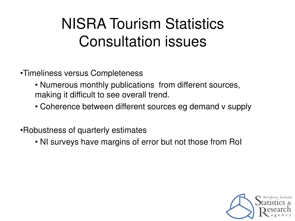 nisra tourism statistics consultation issues