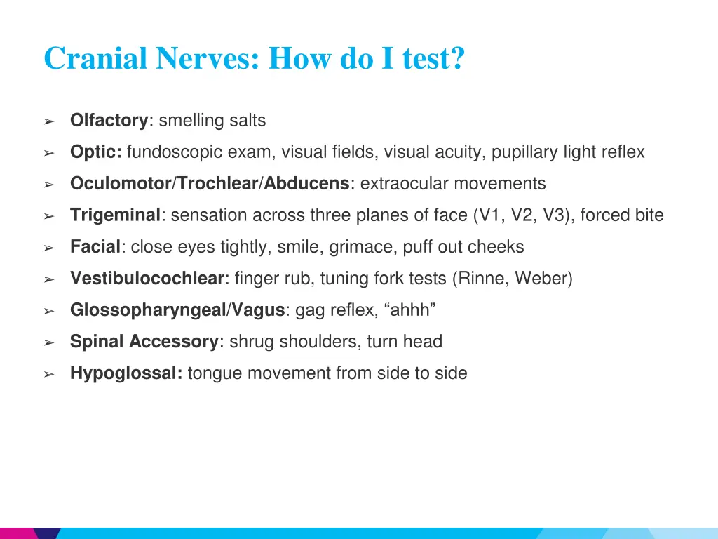 cranial nerves how do i test