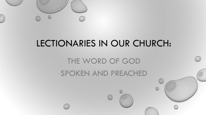 lectionaries in our church