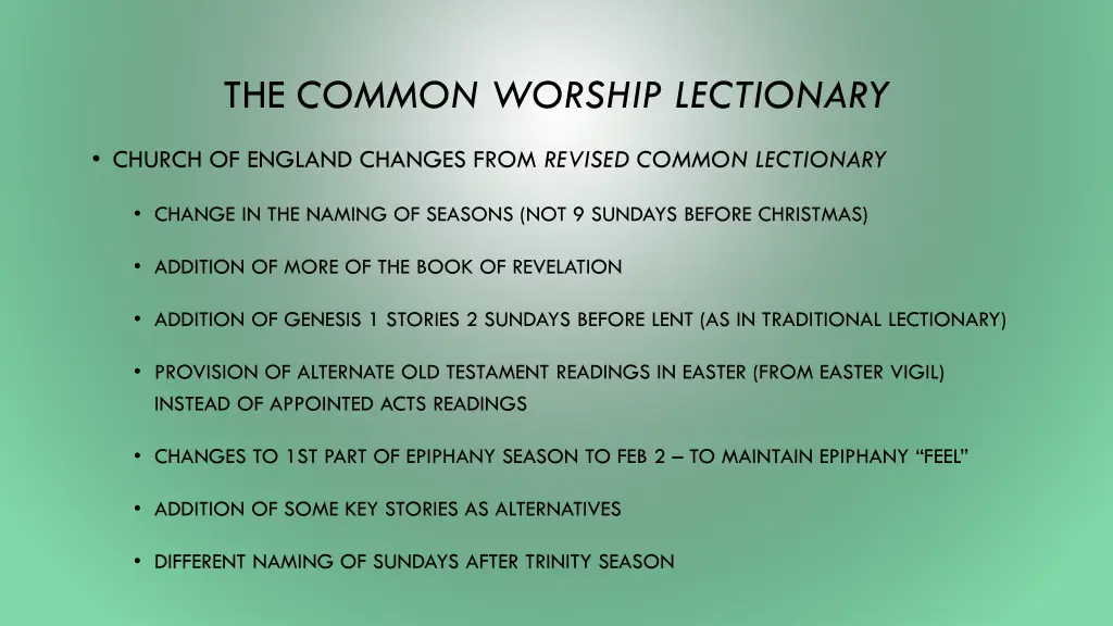 the common worship lectionary 1