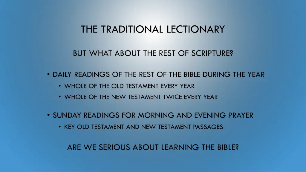 the traditional lectionary 2