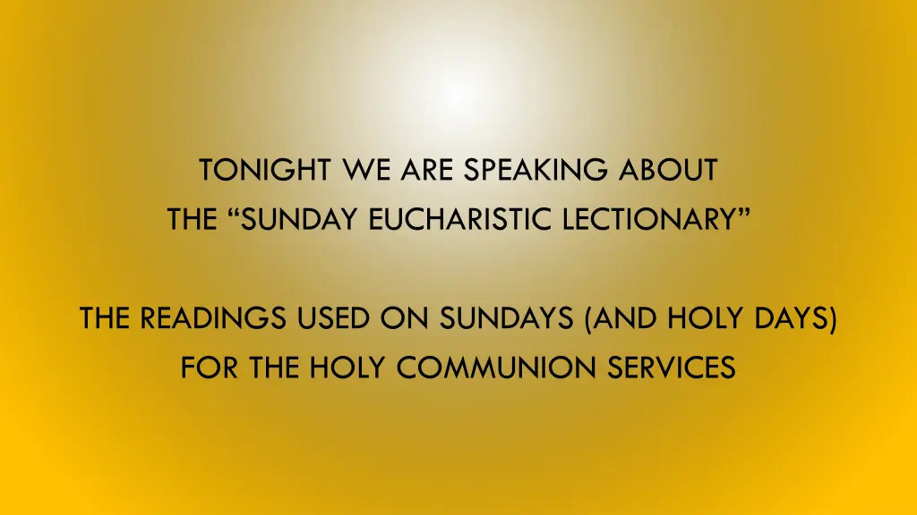 tonight we are speaking about the sunday