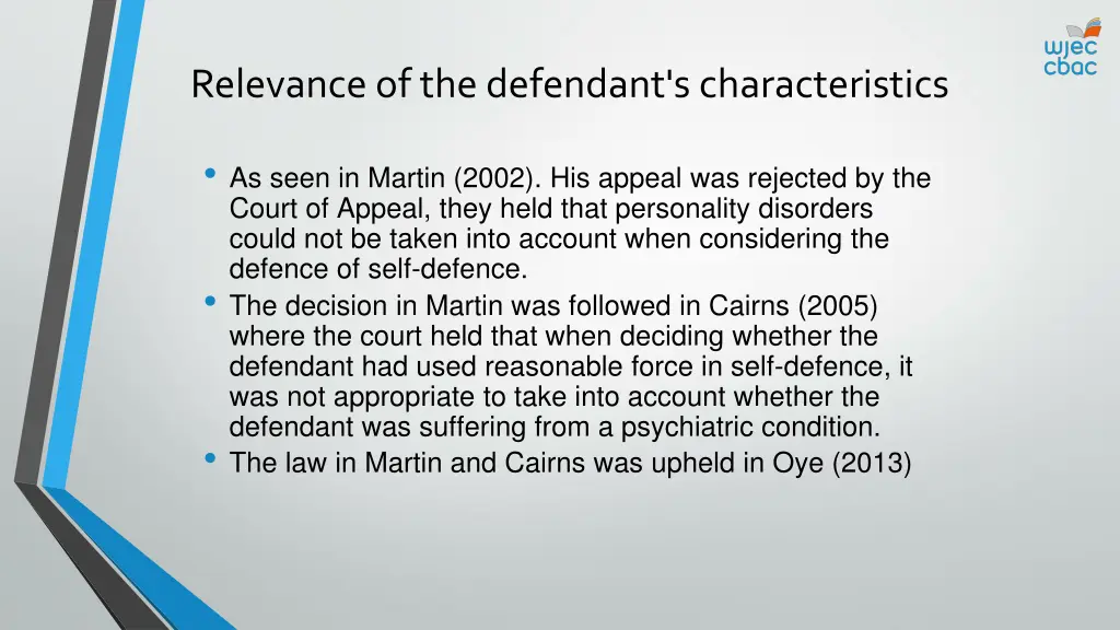 relevance of the defendant s characteristics