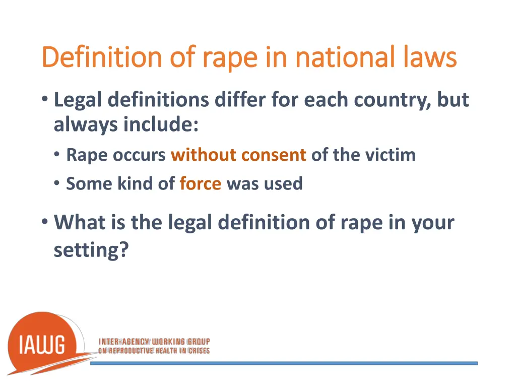 definition of rape in national laws definition