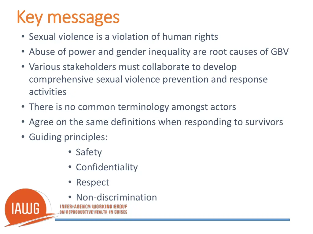 key messages key messages sexual violence