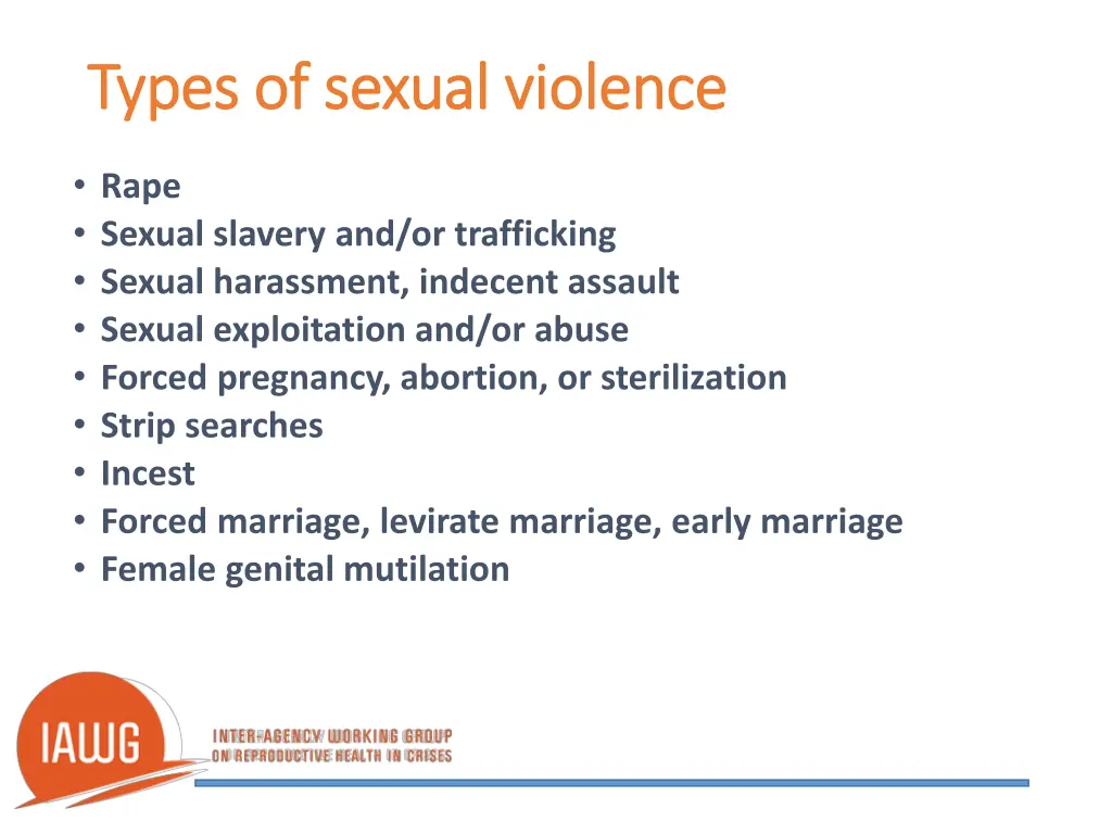 types of sexual violence types of sexual violence