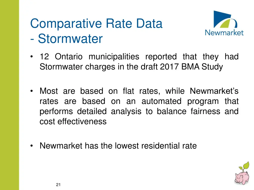 comparative rate data stormwater