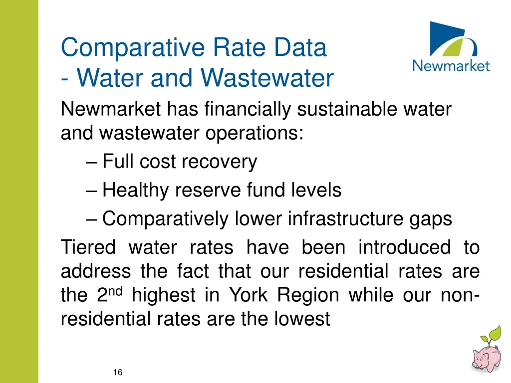 comparative rate data water and wastewater