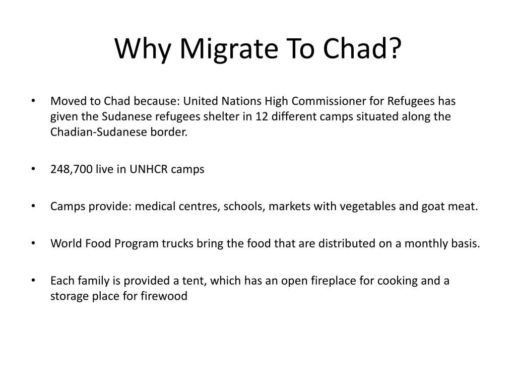 why migrate to chad