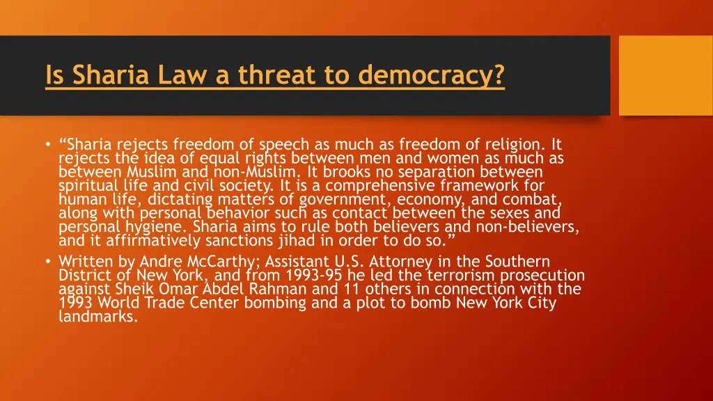 is sharia law a threat to democracy 2