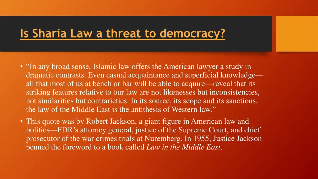 is sharia law a threat to democracy