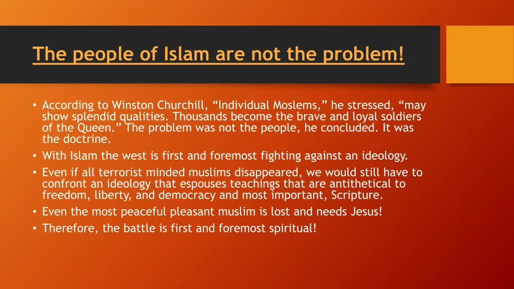 the people of islam are not the problem