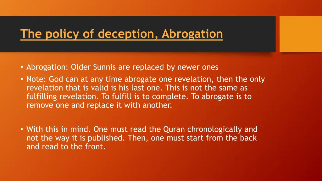 the policy of deception abrogation