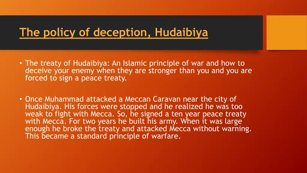 the policy of deception hudaibiya