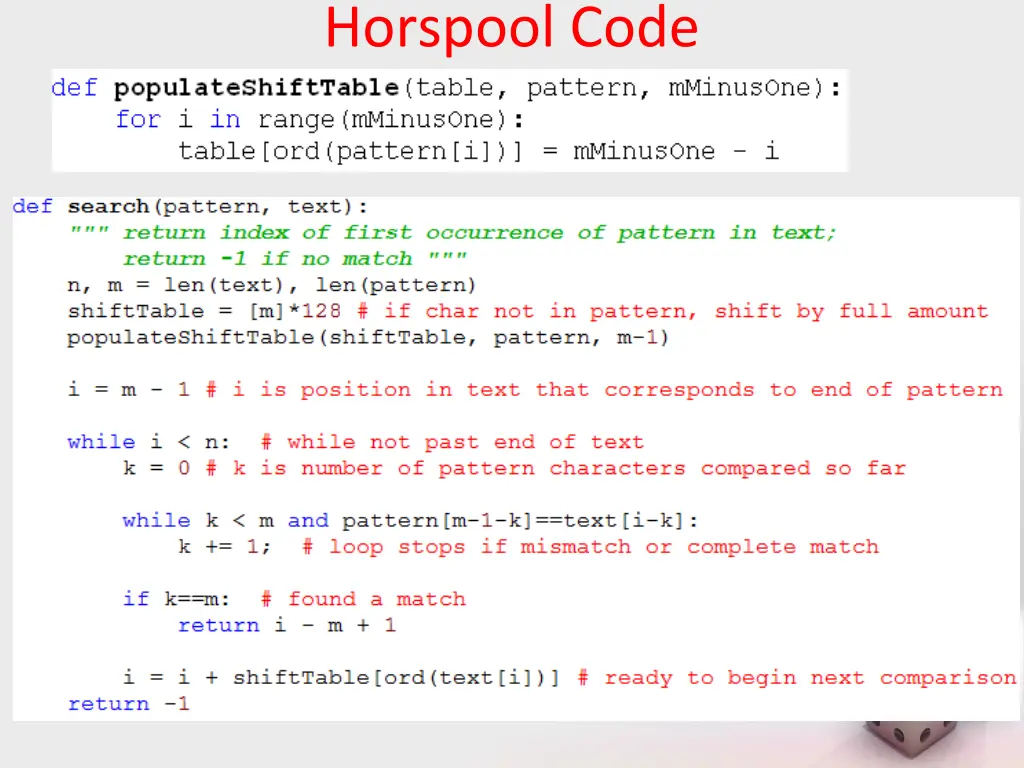 horspool code