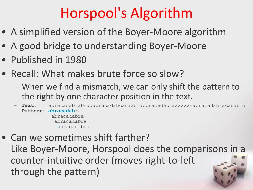 horspool s algorithm