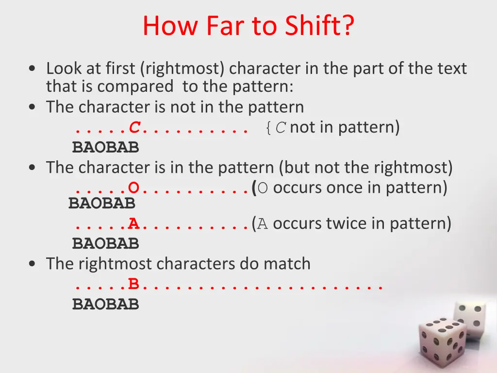 how far to shift