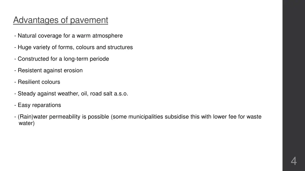 advantages of pavement