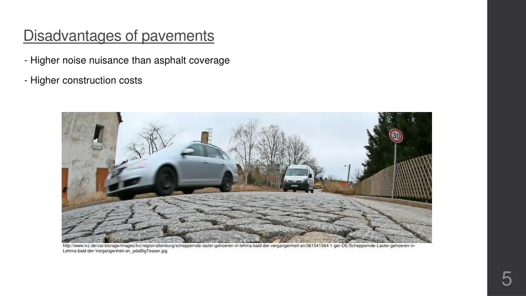 disadvantages of pavements