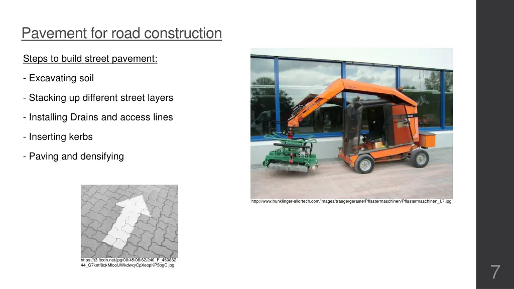 pavement for road construction